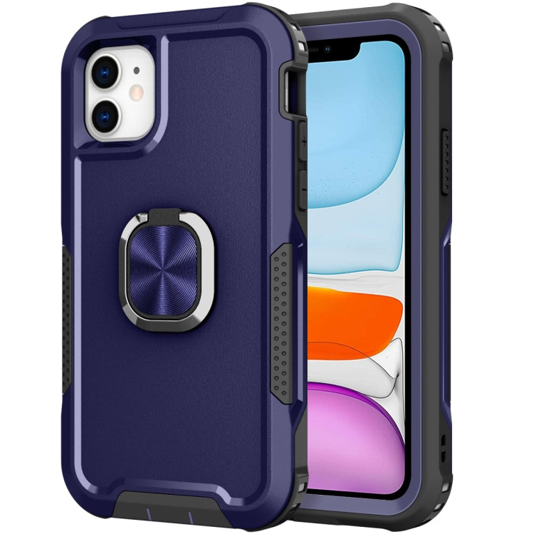 3 in 1 PC + TPU Phone Case with Ring Holder For iPhone 11