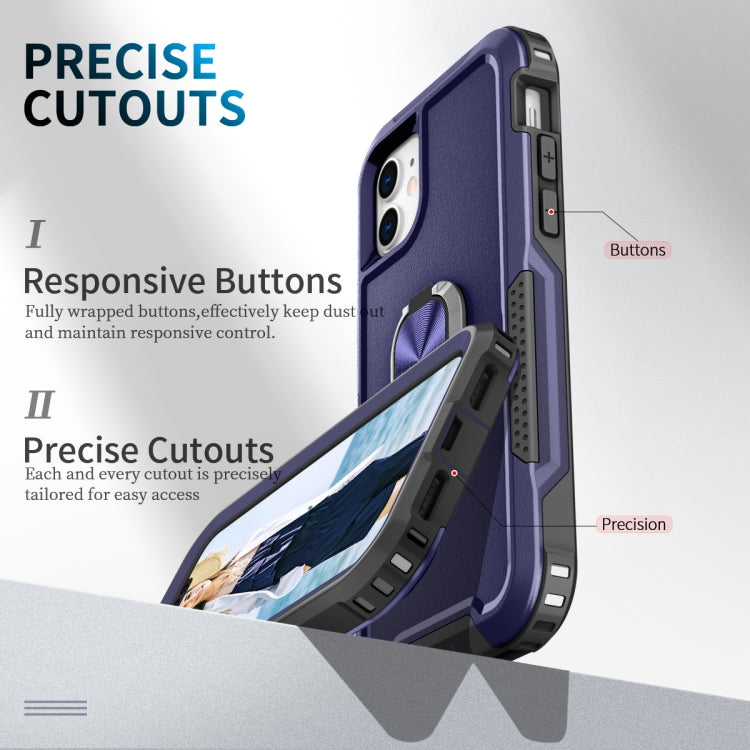 3 in 1 PC + TPU Phone Case with Ring Holder For iPhone 11