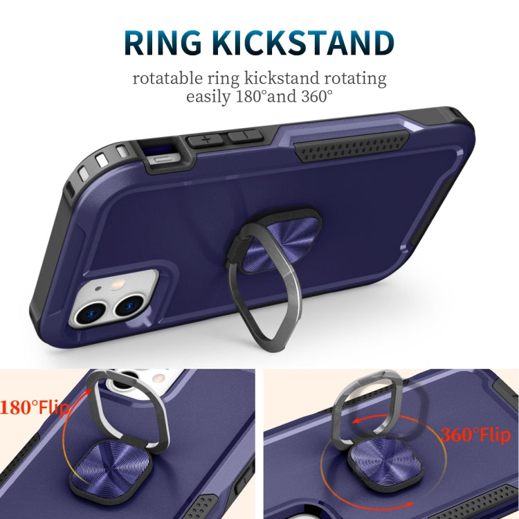 3 in 1 PC + TPU Phone Case with Ring Holder For iPhone 11