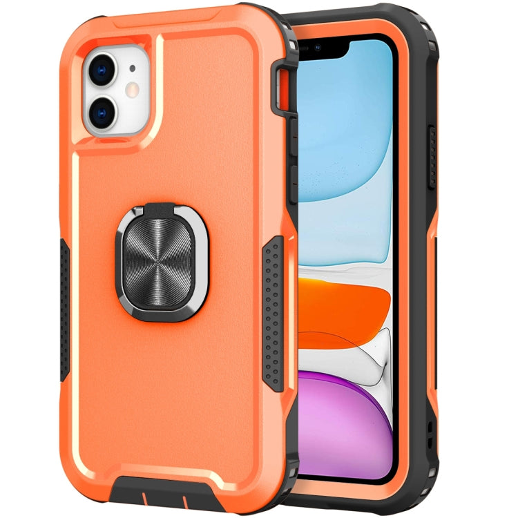 3 in 1 PC + TPU Phone Case with Ring Holder For iPhone 11