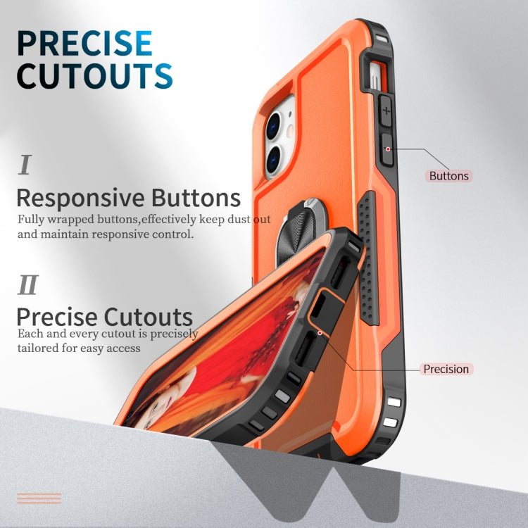 3 in 1 PC + TPU Phone Case with Ring Holder For iPhone 11