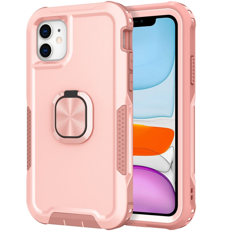 3 in 1 PC + TPU Phone Case with Ring Holder For iPhone 11