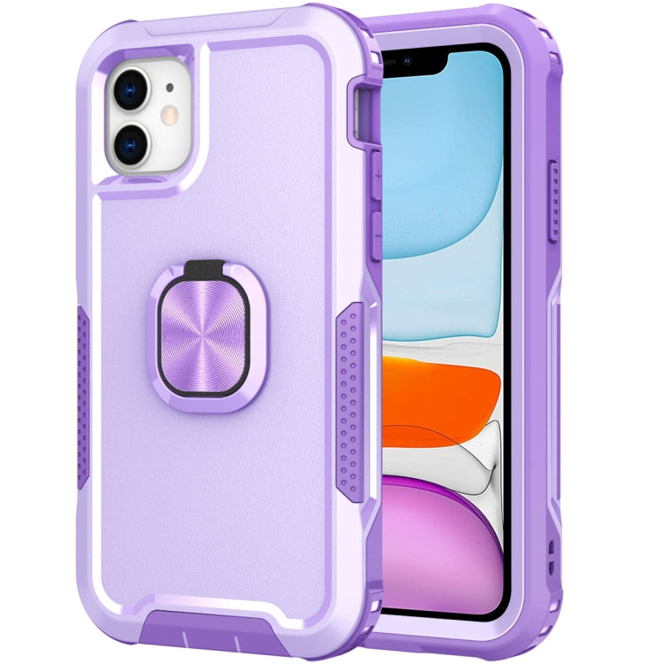 3 in 1 PC + TPU Phone Case with Ring Holder For iPhone 11