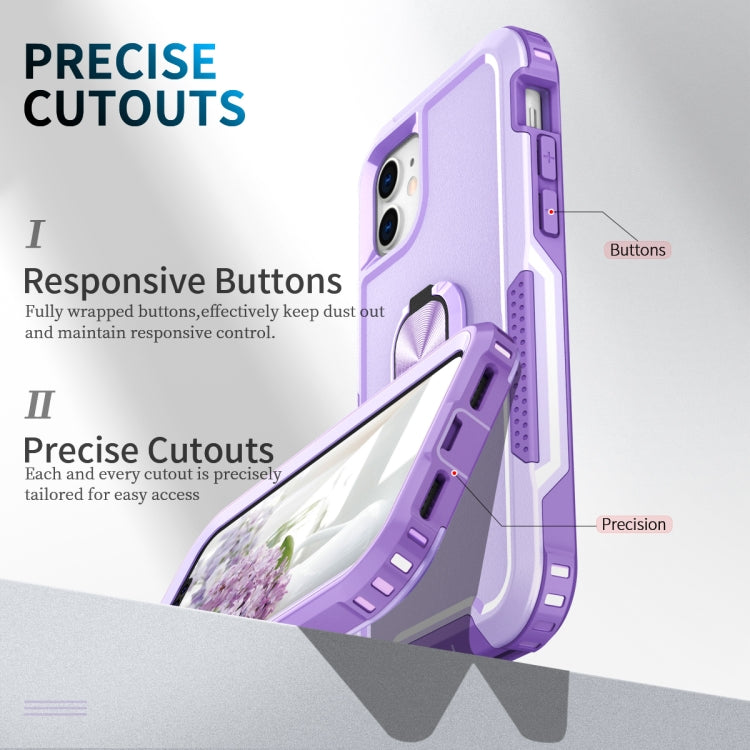 3 in 1 PC + TPU Phone Case with Ring Holder For iPhone 11