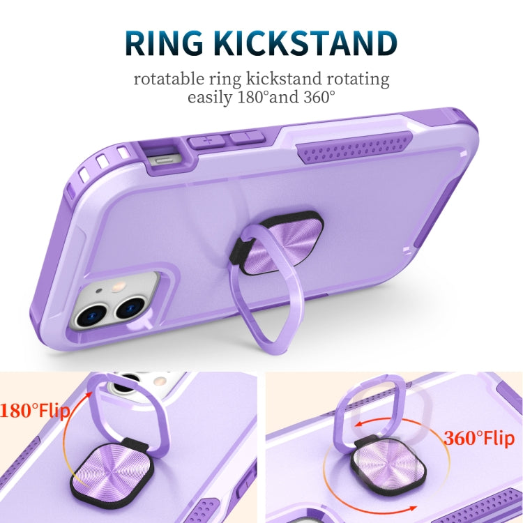 3 in 1 PC + TPU Phone Case with Ring Holder For iPhone 11