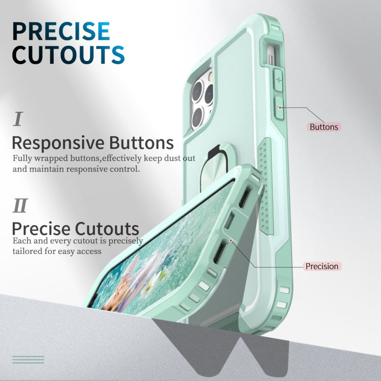 3 in 1 PC + TPU Phone Case with Ring Holder For iPhone 11 Pro