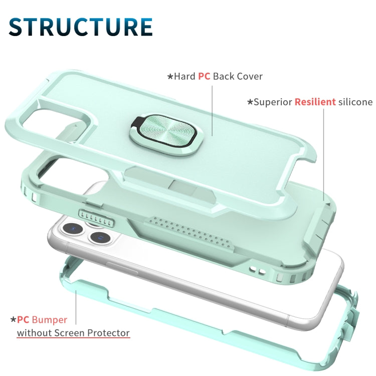 3 in 1 PC + TPU Phone Case with Ring Holder For iPhone 11 Pro