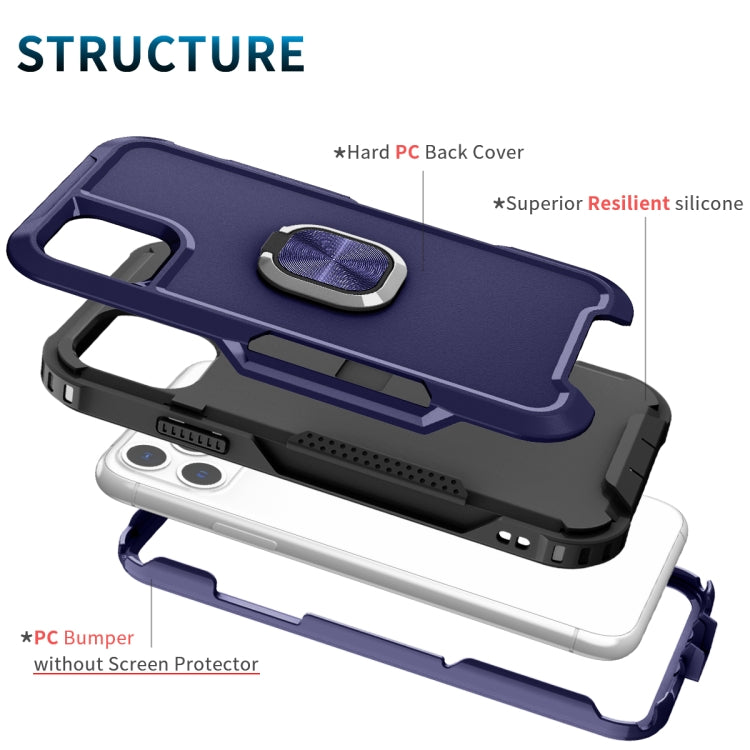 3 in 1 PC + TPU Phone Case with Ring Holder For iPhone 11 Pro