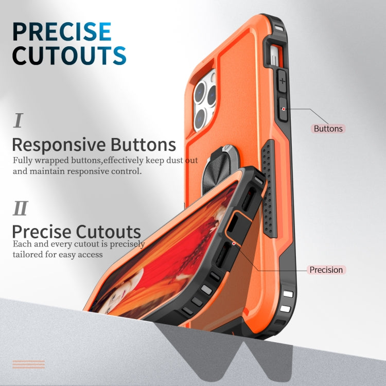 3 in 1 PC + TPU Phone Case with Ring Holder For iPhone 11 Pro