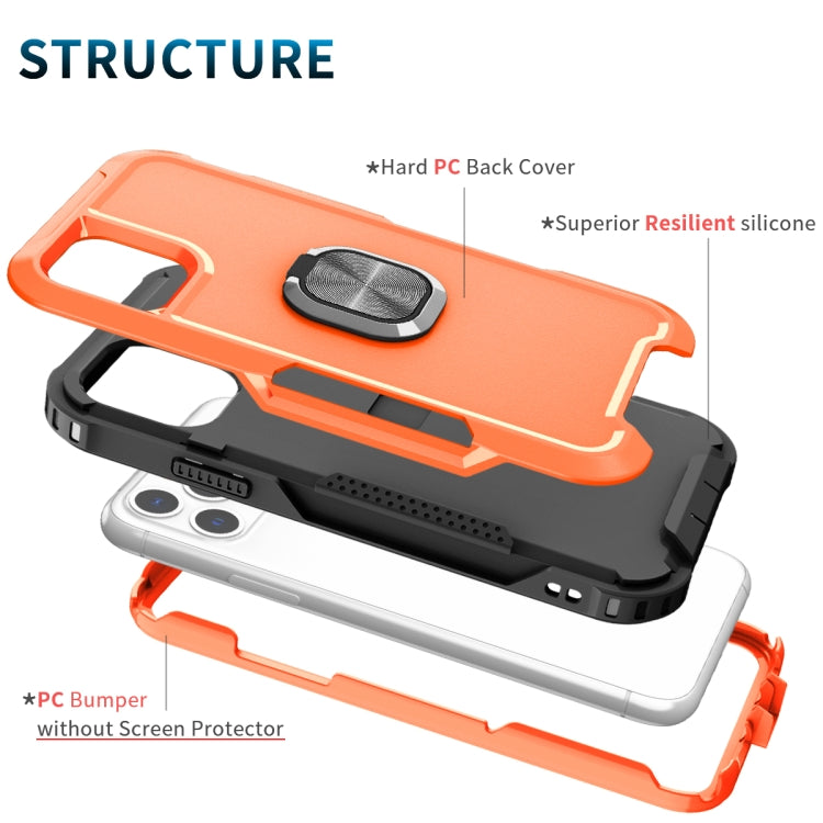 3 in 1 PC + TPU Phone Case with Ring Holder For iPhone 11 Pro