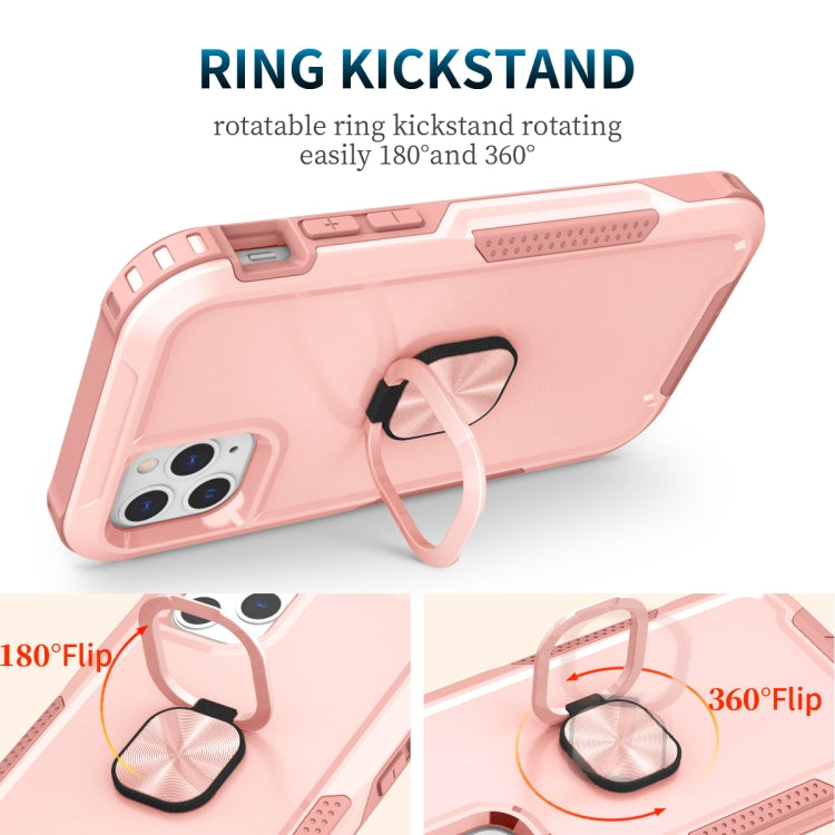 3 in 1 PC + TPU Phone Case with Ring Holder For iPhone 11 Pro