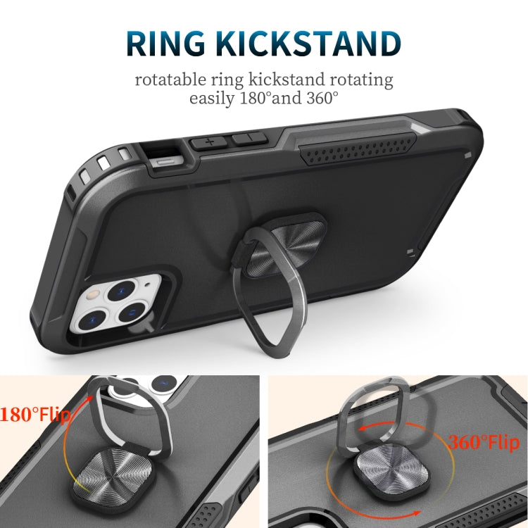 3 in 1 PC + TPU Phone Case with Ring Holder For iPhone 11 Pro