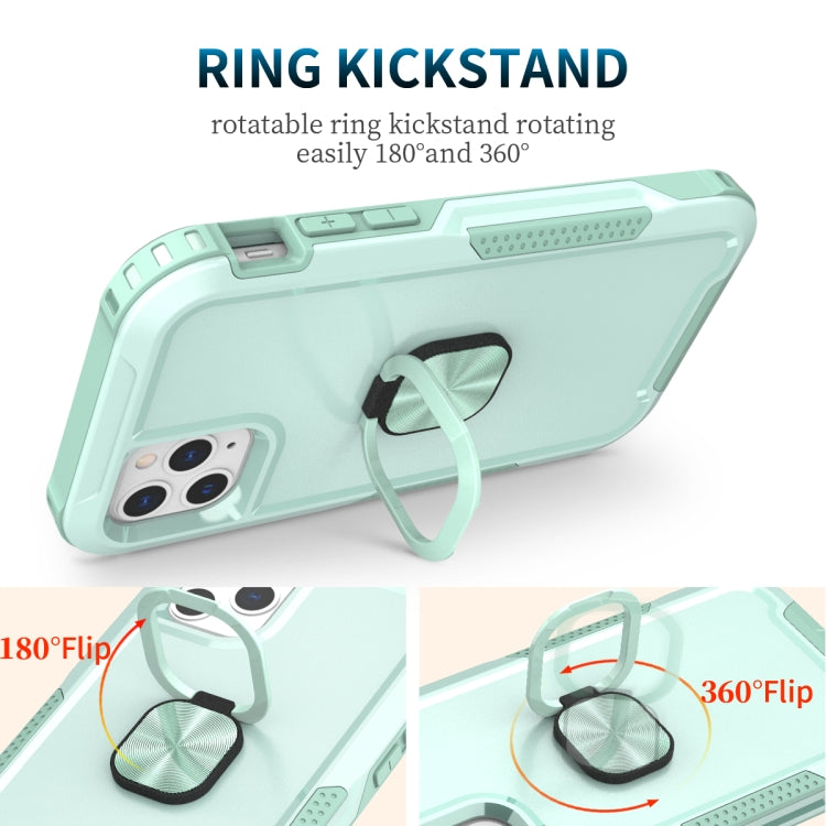 3 in 1 PC + TPU Phone Case with Ring Holder For iPhone 11 Pro Max