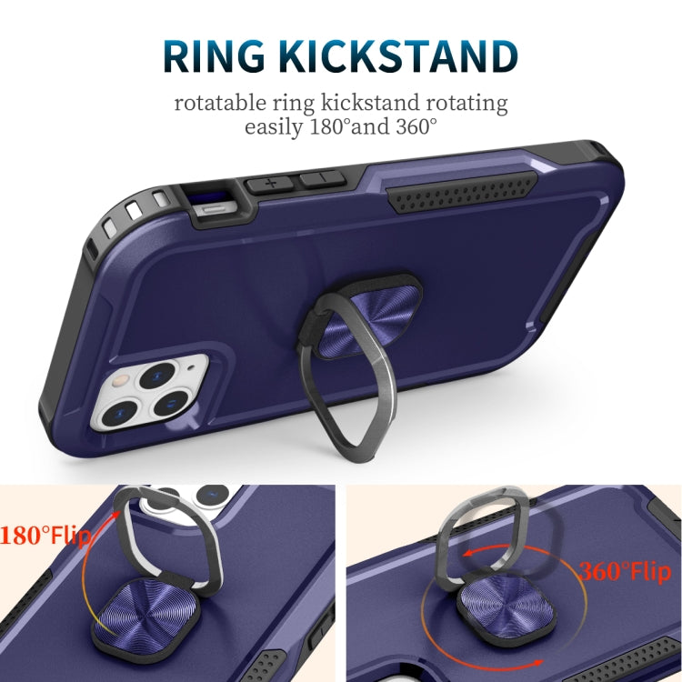 3 in 1 PC + TPU Phone Case with Ring Holder For iPhone 11 Pro Max