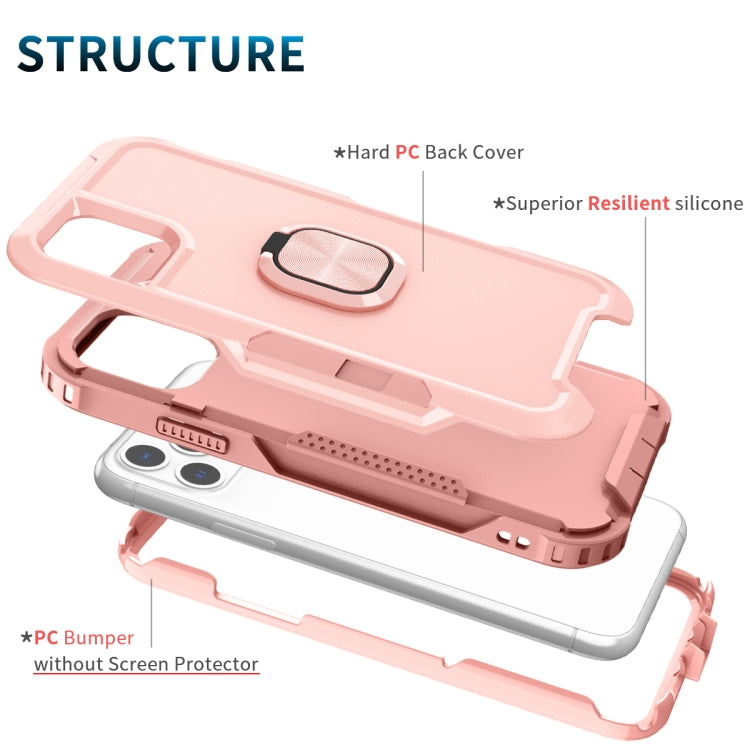 3 in 1 PC + TPU Phone Case with Ring Holder For iPhone 11 Pro Max