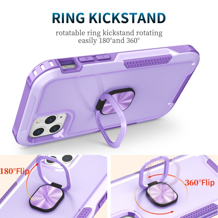 3 in 1 PC + TPU Phone Case with Ring Holder For iPhone 11 Pro Max