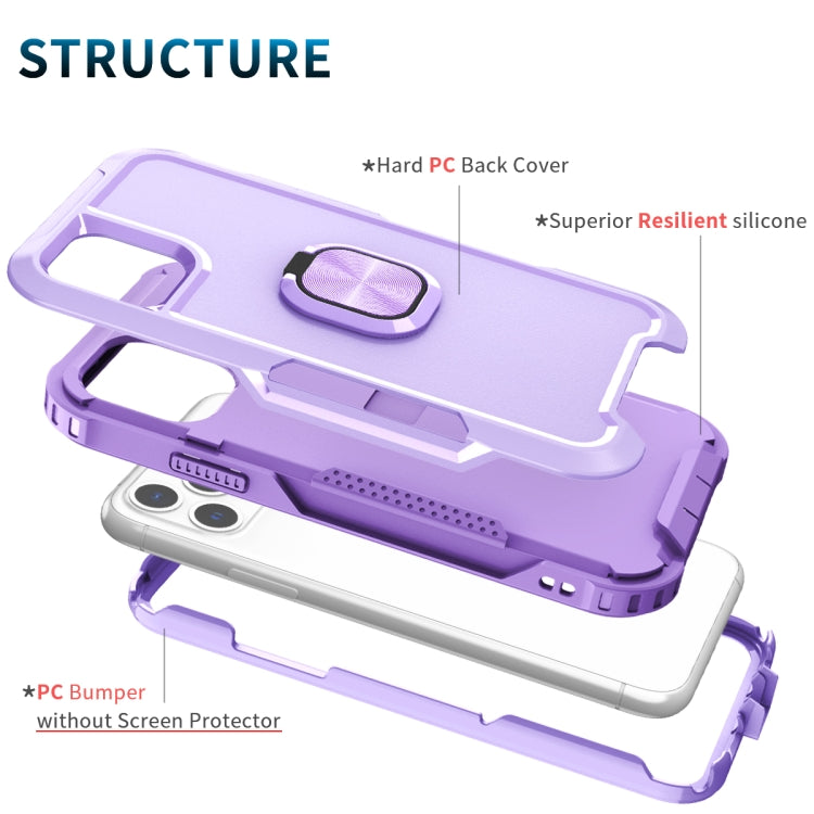 3 in 1 PC + TPU Phone Case with Ring Holder For iPhone 11 Pro Max