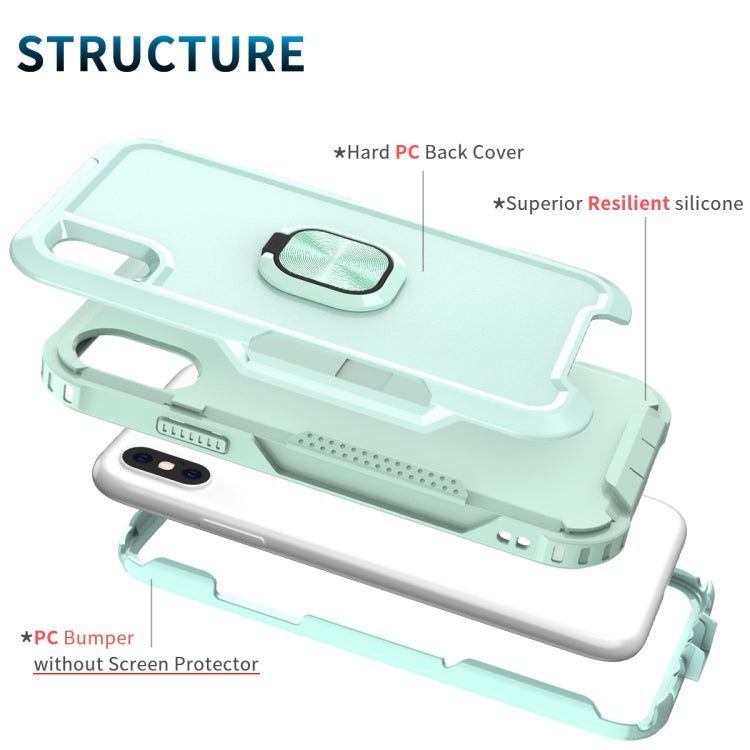 For iPhone X / XS 3 in 1 PC + TPU Phone Case with Ring Holder