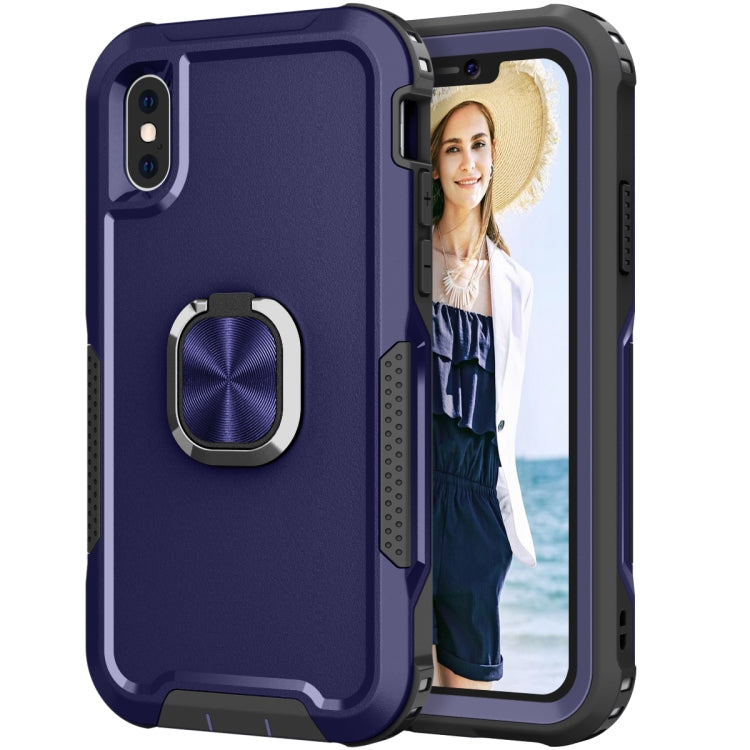 For iPhone X / XS 3 in 1 PC + TPU Phone Case with Ring Holder