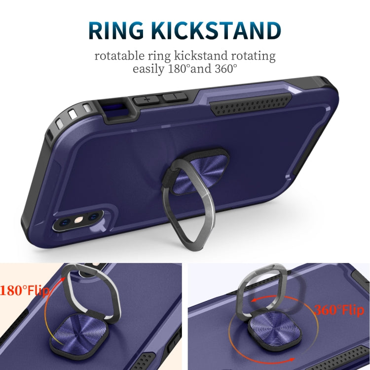 For iPhone X / XS 3 in 1 PC + TPU Phone Case with Ring Holder