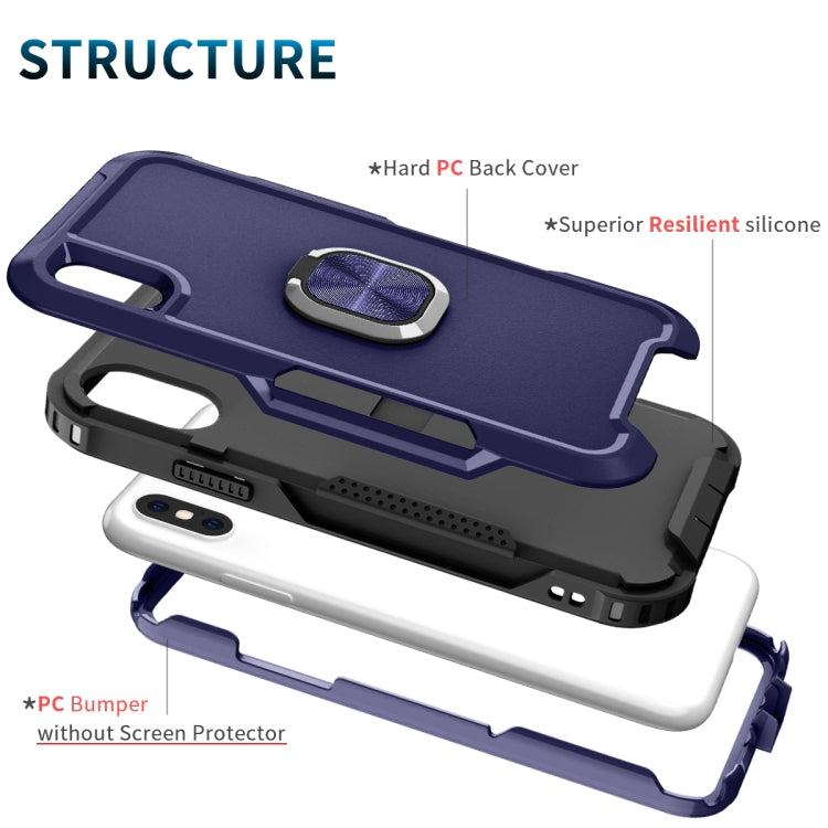 For iPhone X / XS 3 in 1 PC + TPU Phone Case with Ring Holder