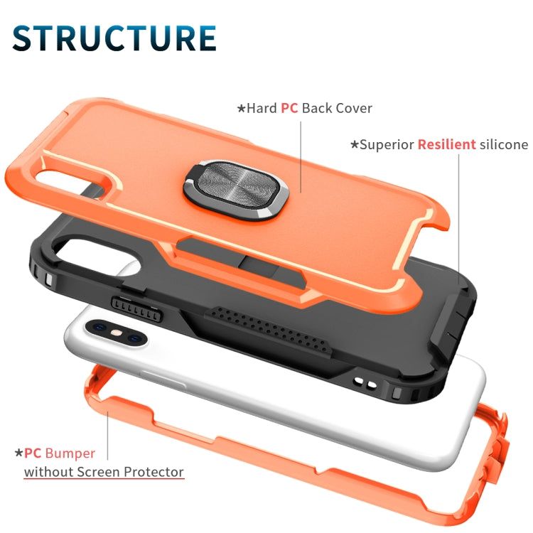 For iPhone X / XS 3 in 1 PC + TPU Phone Case with Ring Holder