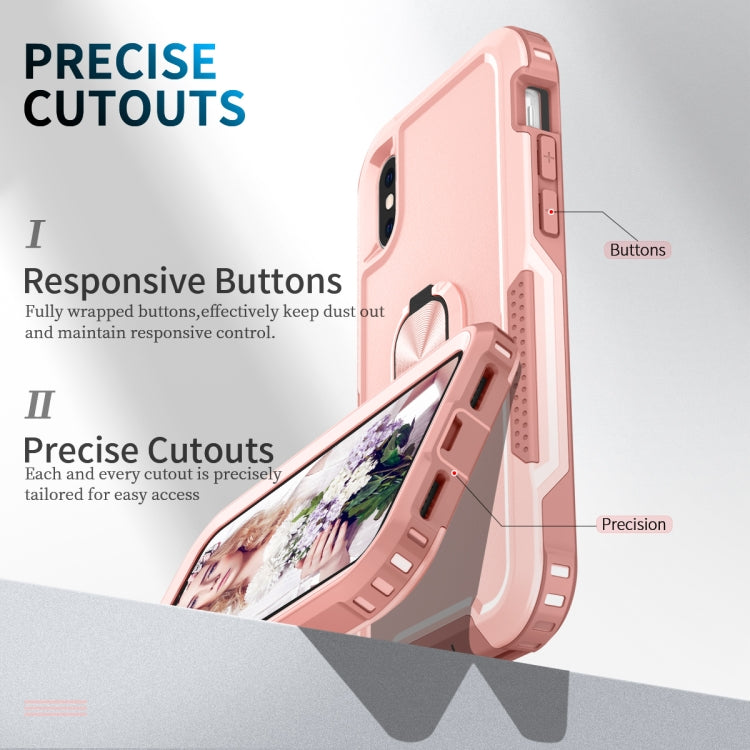 For iPhone X / XS 3 in 1 PC + TPU Phone Case with Ring Holder