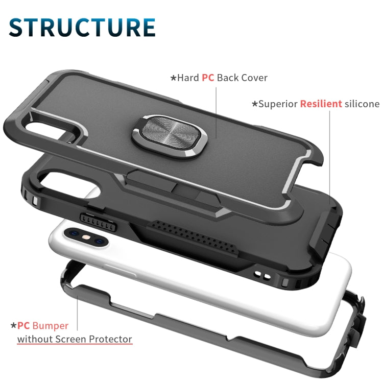 For iPhone X / XS 3 in 1 PC + TPU Phone Case with Ring Holder