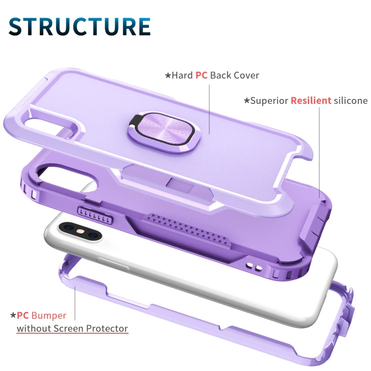For iPhone X / XS 3 in 1 PC + TPU Phone Case with Ring Holder