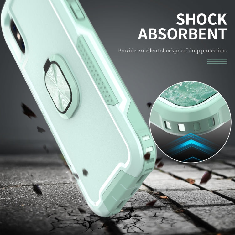 For iPhone XS Max 3 in 1 PC + TPU Phone Case with Ring Holder