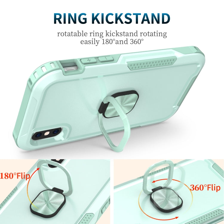 For iPhone XS Max 3 in 1 PC + TPU Phone Case with Ring Holder