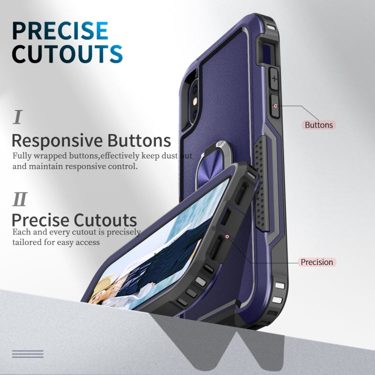 For iPhone XS Max 3 in 1 PC + TPU Phone Case with Ring Holder