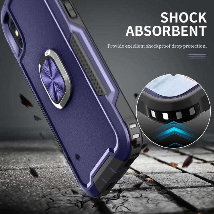 For iPhone XS Max 3 in 1 PC + TPU Phone Case with Ring Holder