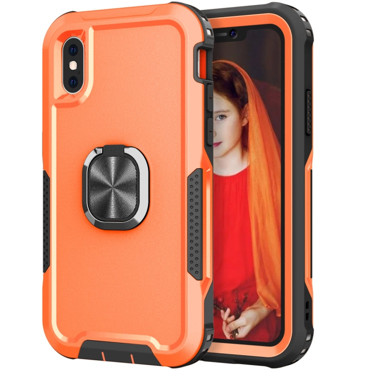 For iPhone XS Max 3 in 1 PC + TPU Phone Case with Ring Holder