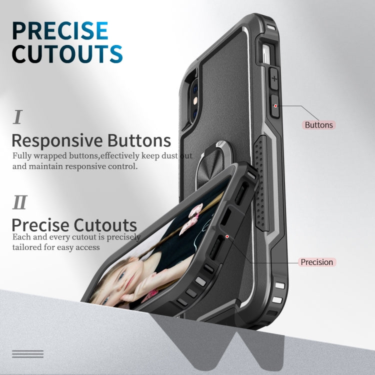 For iPhone XS Max 3 in 1 PC + TPU Phone Case with Ring Holder