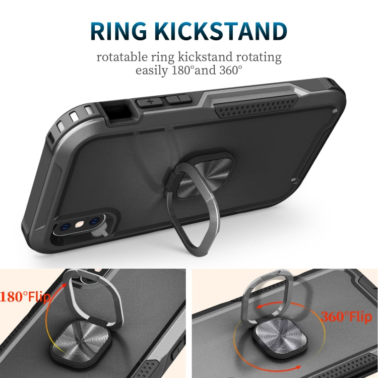 For iPhone XS Max 3 in 1 PC + TPU Phone Case with Ring Holder