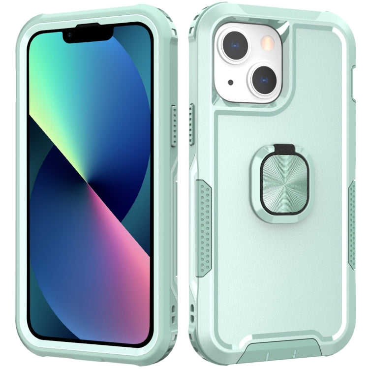 For iPhone 13 mini 3 in 1 PC + TPU Phone Case with Ring Holder