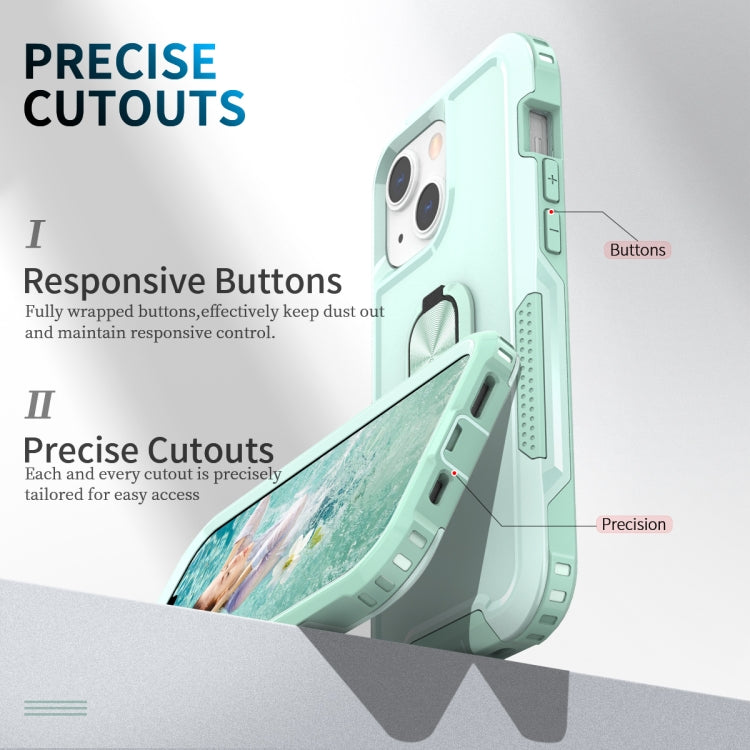 For iPhone 13 mini 3 in 1 PC + TPU Phone Case with Ring Holder