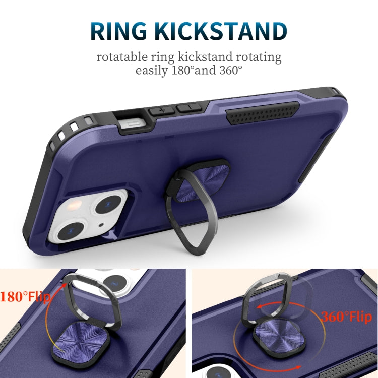 For iPhone 13 mini 3 in 1 PC + TPU Phone Case with Ring Holder