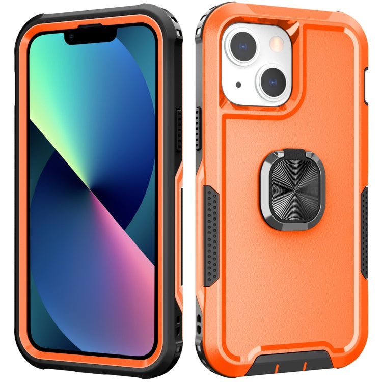 For iPhone 13 mini 3 in 1 PC + TPU Phone Case with Ring Holder