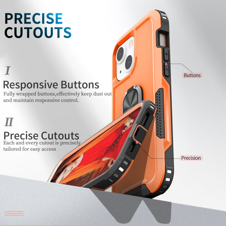 For iPhone 13 mini 3 in 1 PC + TPU Phone Case with Ring Holder