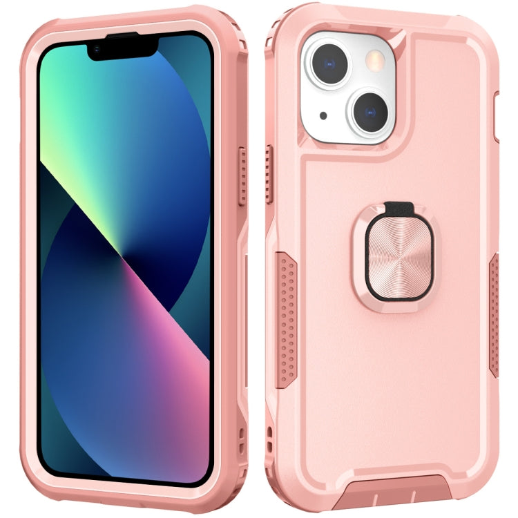 For iPhone 13 mini 3 in 1 PC + TPU Phone Case with Ring Holder