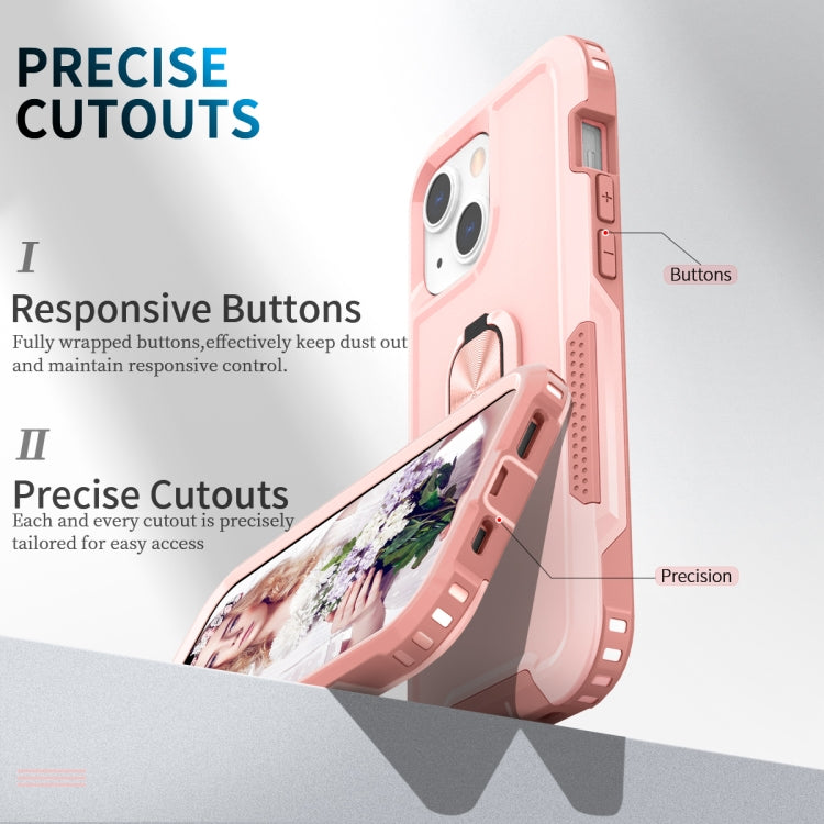 For iPhone 13 mini 3 in 1 PC + TPU Phone Case with Ring Holder