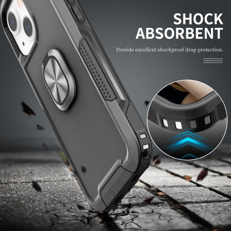 For iPhone 13 mini 3 in 1 PC + TPU Phone Case with Ring Holder
