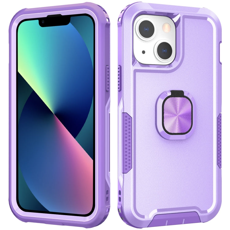 For iPhone 13 mini 3 in 1 PC + TPU Phone Case with Ring Holder