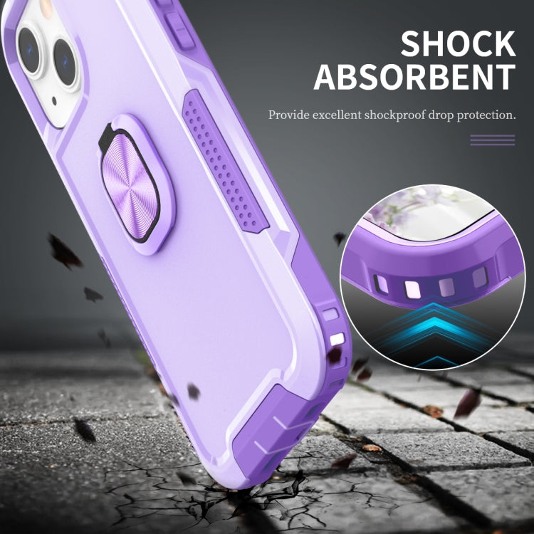 For iPhone 13 mini 3 in 1 PC + TPU Phone Case with Ring Holder