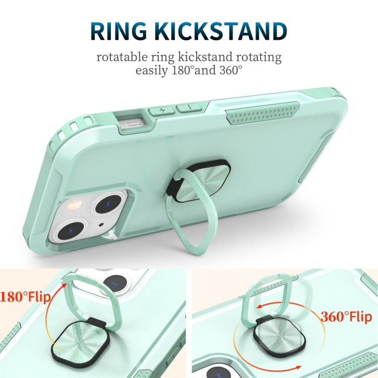 For iPhone 12 mini 3 in 1 PC + TPU Phone Case with Ring Holder