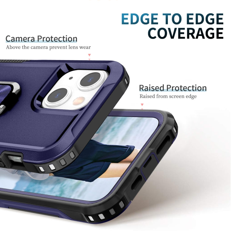 For iPhone 12 mini 3 in 1 PC + TPU Phone Case with Ring Holder