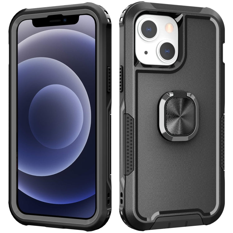 For iPhone 12 mini 3 in 1 PC + TPU Phone Case with Ring Holder