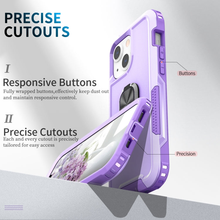 For iPhone 12 mini 3 in 1 PC + TPU Phone Case with Ring Holder